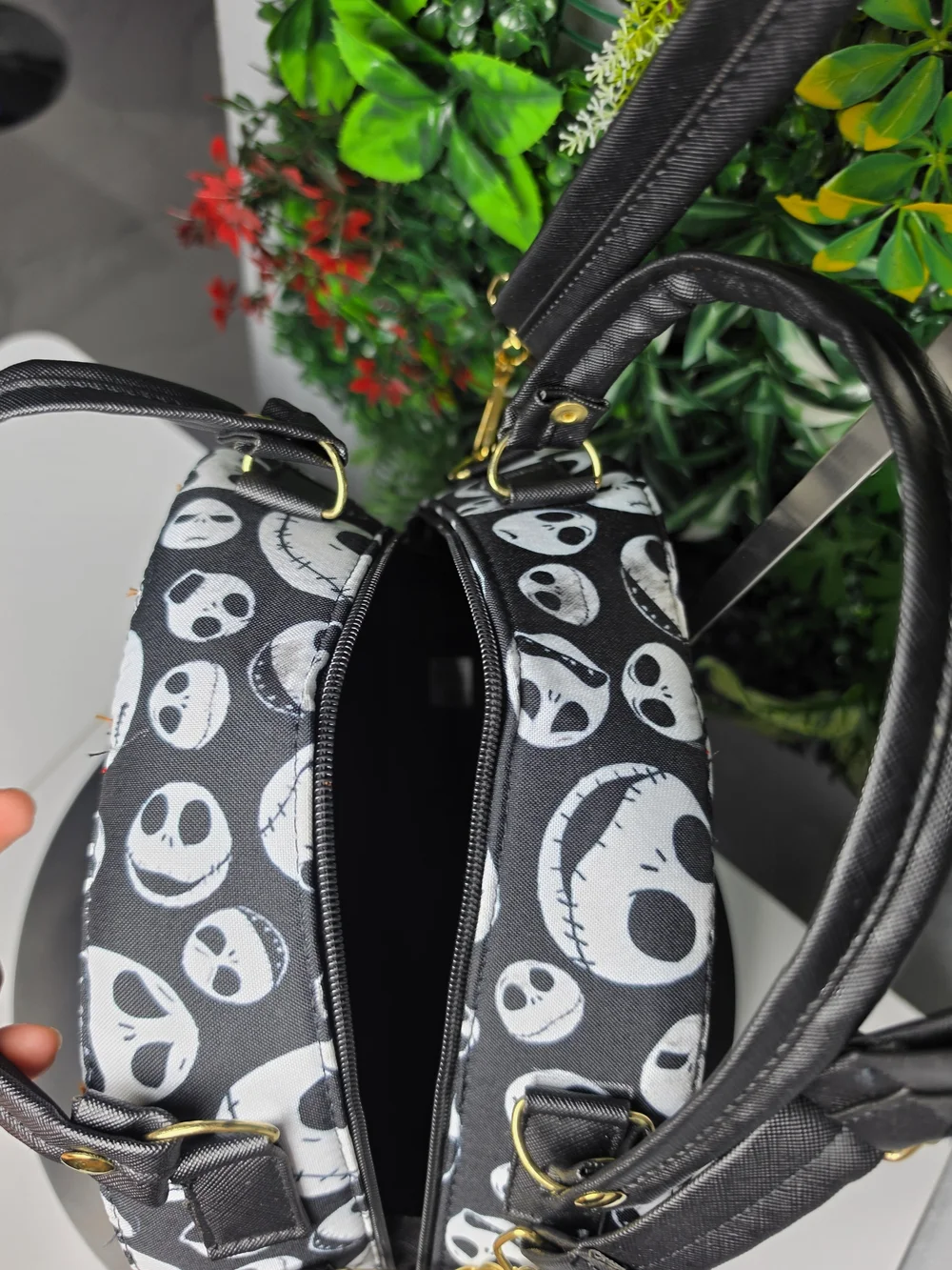 New Black Jack Character Round Crossbody Bag for Women